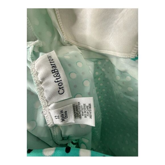 Croft & Barrow Women's Swimwear Tankini Top Turquoise Polka Dot 12 - Picture 6 of 6